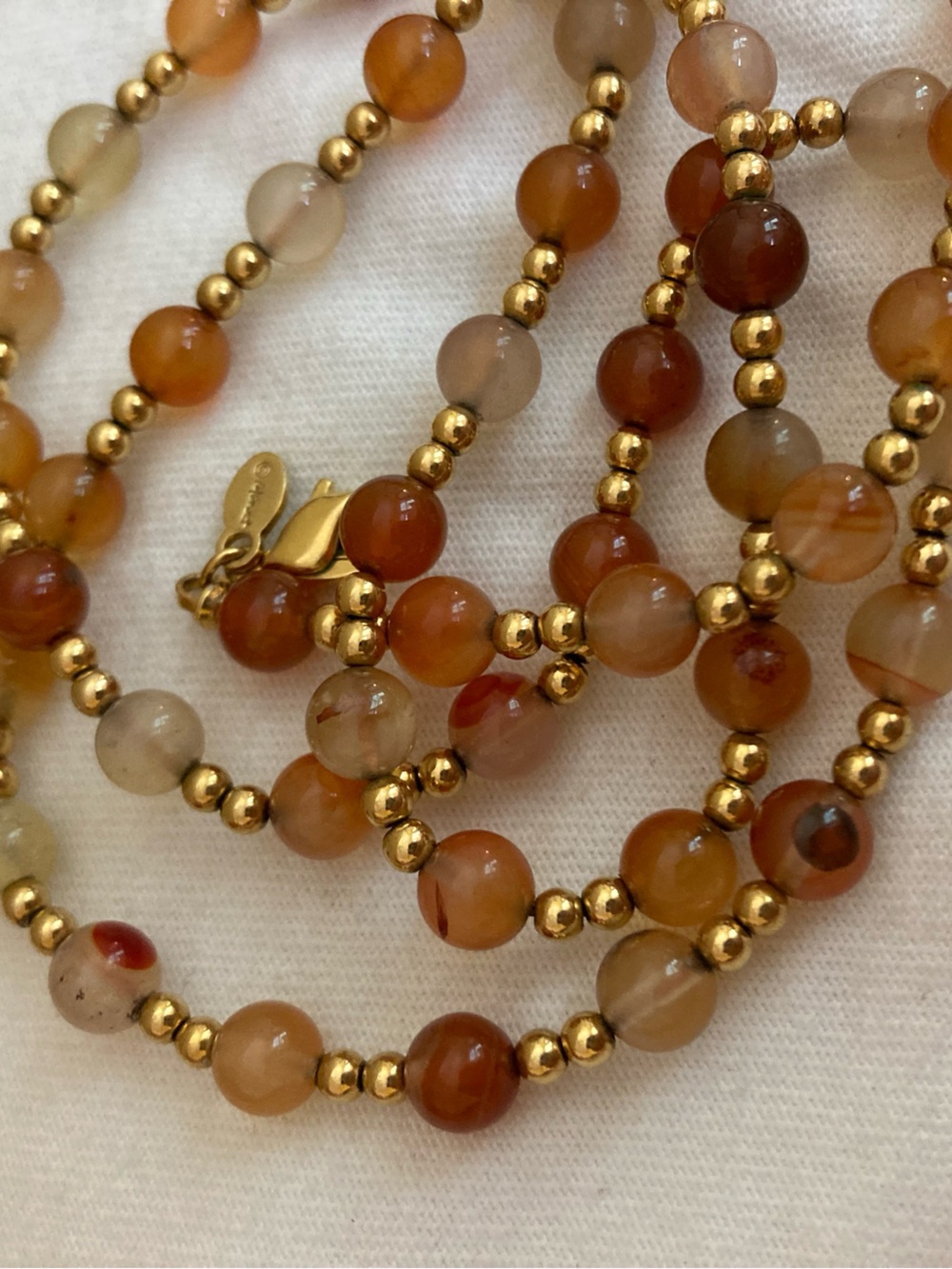Monet Signed Vintage Beaded
earth Toned Fall Colored Beads Necklace - Picture 5 of 6